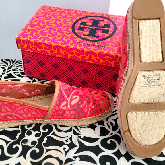 Tory burch espadrilles lucia lace with cream under layer and mesh - Picture 7 of 7
